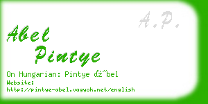 abel pintye business card